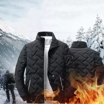 Повседневная куртка осень-зима мужская куртка-бомбер модная одежда уличная одежда хлопковая стеганая куртка приталенный крой пальто XXXXXL чёрный