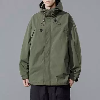 Повседневная куртка с капюшоном мужская осенне-зимняя новая трендовая куртка для активного отдыха мужская куртка рабочая куртка мужской стиль M чёрный