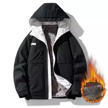Повседневная куртка с капюшоном, мужская осенне-зимняя новая повседневная куртка Tooling, флисовое утолщенное горное пальто M