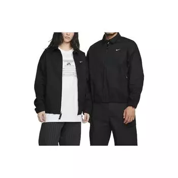 Повседневная куртка с воротником Nike Solid Color Logo Куртки унисекс, черные DQ6335-010 XS