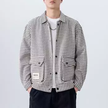Повседневная куртка Tooling, мужская свободная, большого размера, американская ретро-молодежная клетчатая повседневная куртка Tide M