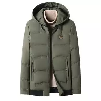 Повседневная легкая куртка-пуховик мужская простая с капюшоном осень и зима новая теплая куртка-пуховик для активного отдыха M темно-синий