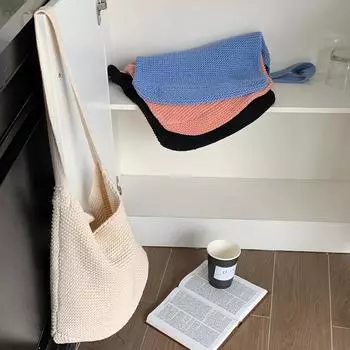 Повседневная ленивая шерстяная вязаная сумка тканая сумка шерстяное вязание абрикосовый