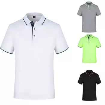 Повседневная летняя однотонная мужская рубашка-поло, деловая рубашка-поло, мужские спортивные футболки с короткими рукавами, синие, черные, белые топы M светло-зеленый