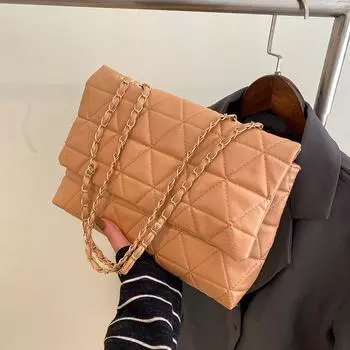 Повседневная маленькая сумка с ромбовидной цепочкой 2024 года, новая модная женская сумка, простая сумка-мессенджер в иностранном стиле, популярная маленькая квадратная сумка белый