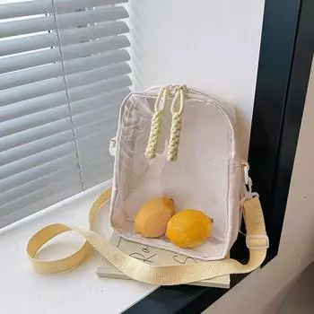 Повседневная милая прозрачная сумка через плечо с широким плечевым ремнем, однотонная нейлоновая холщовая сумка на плечо зелёный