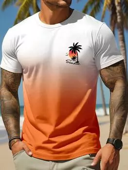 Повседневная мода 3D принт мужская футболка бег свободный и удобный мужской топ с короткими рукавами городской уличный стиль мужская футболка S