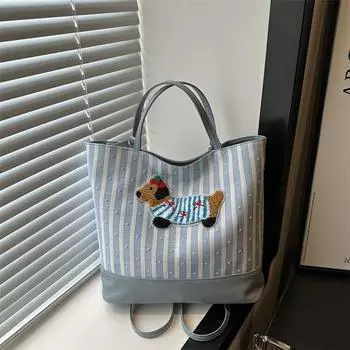 Повседневная мода большая вместительная сумка-тоут для женщин 2024 лето новая простая модная сумка через плечо для женщин чёрный