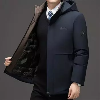 Повседневная мода с капюшоном мужское пальто зимняя теплая куртка ветровка пальто мужская одежда S