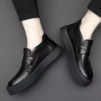 Повседневная модная мужская обувь, увеличивающая рост. Офисная официальная обувь для мужчин, свадебная вечеринка, повседневная деловая обувь. Брендовая трендовая обувь. 38 чёрный