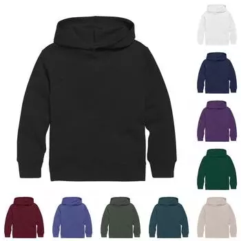 Повседневная модная однотонная толстовка с длинным рукавом и капюшоном для мальчиков 100 армия зеленый