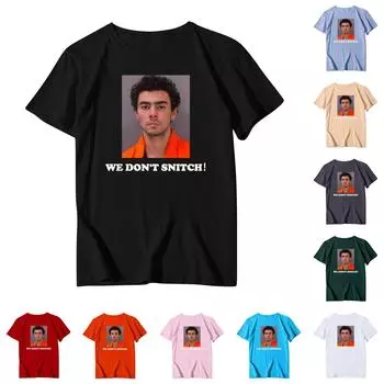 Повседневная модная спортивная футболка с круглым вырезом и принтом унисекс с коротким рукавом L чёрный