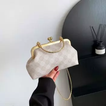 Повседневная модная сумка-мессенджер 2024 года, новая женская сумка, популярная корейская версия, сумка-ракушка, цепочка, простая сумка через плечо, женская сумка белый