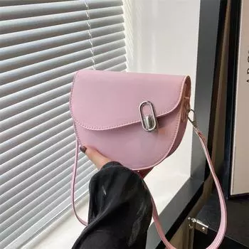 Повседневная модная сумка-седло женская летняя 2024 года, новая повседневная красивая сумка через плечо, текстурная сумка-мессенджер, тренд чёрный