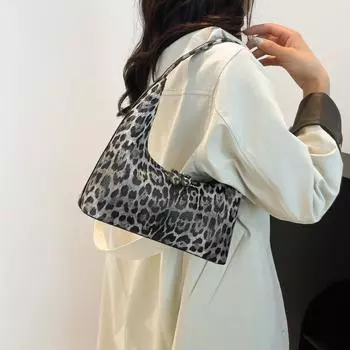 Повседневная модная сумка-ведро с леопардовым принтом, большая вместительная повседневная сумка-тоут, новинка 2024 года, сумка контрастного цвета, ленивая сумка через подмышку жёлтый