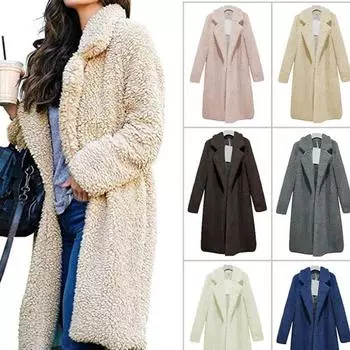 Повседневная модная теплая куртка, женское меховое пальто, классическое однотонное пальто, женское зимнее плюшевое пальто S розовый