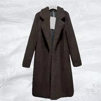 Повседневная модная теплая куртка, женское меховое пальто, классическое однотонное пальто, женское зимнее плюшевое пальто S белый