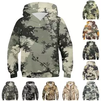 Повседневная модная толстовка с длинным рукавом и капюшоном с карманом для мальчиков 150