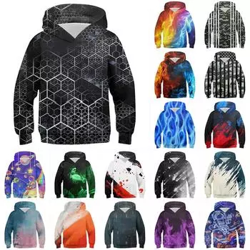 Повседневная модная толстовка с длинным рукавом и капюшоном с карманом для мальчиков 100 армия зеленый