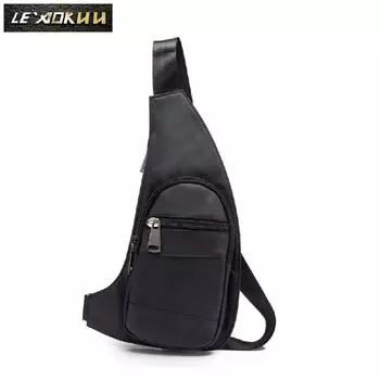 Повседневная модная треугольная сумка на ремне из воловьей кожи, 7 дюймов, черная дорожная сумка для планшета, сумка на одно плечо, мужская сумка через плечо