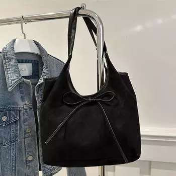 Повседневная модная женская сумка с индивидуальным бантом 2025 года, новая зимняя сумка через плечо коричневый