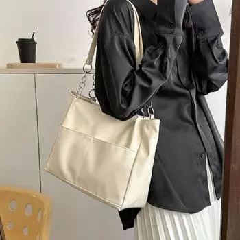 Повседневная мягкая большая вместительная сумка для женщин, роскошные дизайнерские сумки на плечо из искусственной кожи, винтажные большие кошельки для покупок 2023 чёрный