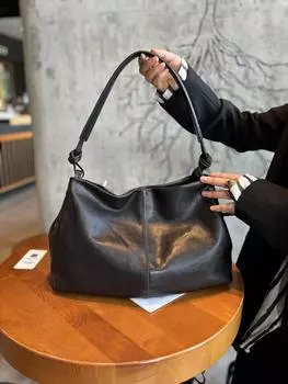 Повседневная мягкая ретро-сумка большой емкости для женщин, новая популярная универсальная сумка через плечо, модная сумка через плечо 37x11x25cm глубокий/коричневый