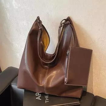 Повседневная мягкая ретро-сумка женская большая вместительная новая универсальная простая сумка через плечо сумка для поездок на работу