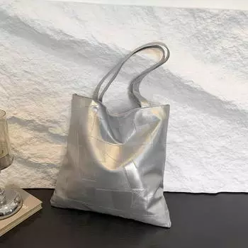 Повседневная мягкая сумка большой вместимости женская летняя сумка 2024 года в иностранном стиле с текстурой сумка-тоут сумка-ведро чёрный