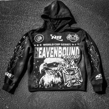 Повседневная мужская и женская модная толстовка с капюшоном в стиле хип-хоп в стиле Харадзюку 2020 года M чёрный