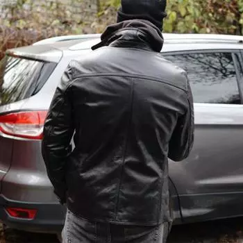 Повседневная мужская кожаная куртка, приталенная черная натуральная мягкая яловая кожа, пальто из натуральной кожи, мужская одежда, весна-осень M черный кожаный жакет