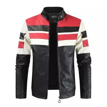 Повседневная мужская куртка большого размера, повседневная модная мужская кожаная куртка, повседневная мужская куртка большого размера XXXL красный