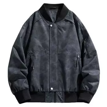 Повседневная мужская куртка Мужская мода Трендовая мужская повседневная куртка с воротником в американском бейсбольном стиле M