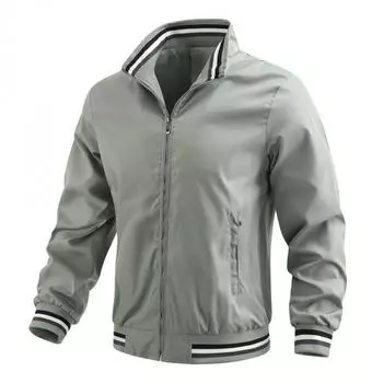 Повседневная мужская куртка, весенне-осенняя модная новая спортивная однотонная мужская куртка M жёлтый