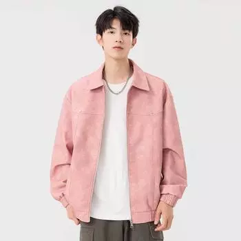 Повседневная мужская модная американская ретро однотонная кожаная куртка мужская весенне-осенняя грубая красивая локомотивная одежда S