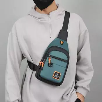 Повседневная мужская нагрудная сумка, нейлоновая маленькая сумка на плечо, беговая велосипедная поясная сумка, спортивная сумка через плечо, дорожная сумка для телефона, сумка чёрный