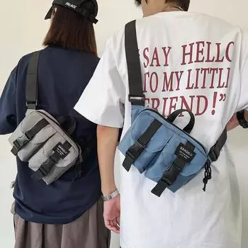 Повседневная мужская нагрудная сумка, водонепроницаемая оксфордская сумка через плечо для женщин чёрный