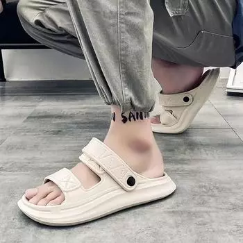 Повседневная мужская обувь для отдыха на открытом воздухе, нескользящая и водонепроницаемая, тренд 2024 года, мужские сандалии, большой размер, дешевая распродажа, стильная, горячая японская покупка 38-39