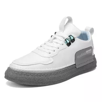 Повседневная мужская обувь для скейтбординга Wild England модная мужская кожаная обувь водонепроницаемая молодежная плоская обувь для вождения нескользящие кроссовки 39 бежевый