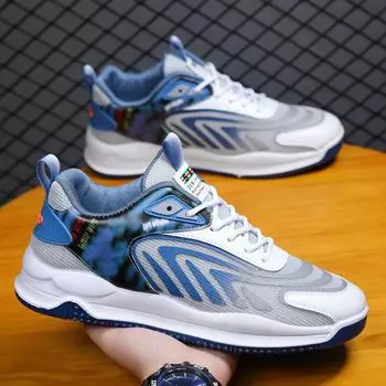 Повседневная мужская обувь импортного производства, низкие дышащие туфли, мужская спортивная обувь, повседневная модная мужская обувь на весну и осень ZM-070 39 синий