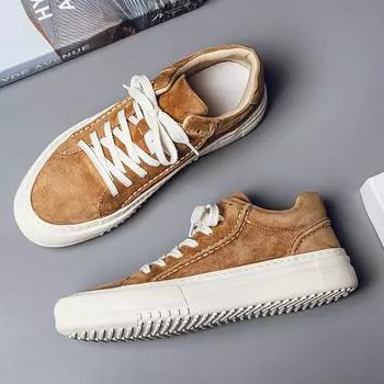 Повседневная мужская обувь из свиной кожи, новая летняя, функциональная, в стиле ретро, британские кеды на низкой подошве, белая мужская обувь 38-Size is too large