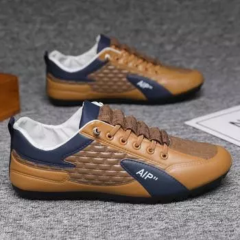 Повседневная мужская обувь на плоской подошве 2025 года, спортивная обувь с мягкой подошвой легкая и дышащая, а мужские туфли с одной педалью — это модная обувь. 39