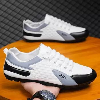 Повседневная мужская обувь на плоской подошве 2025 года, спортивная обувь с мягкой подошвой легкая и дышащая, а мужские туфли с одной педалью — это модная обувь. 39 коричневый