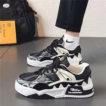 Повседневная мужская обувь нишевая персонализированная спортивная скейтборд дизайн весна и лето толстая подошва усиливающая износостойкость хлеб толстая опорная пластина обувь K 39