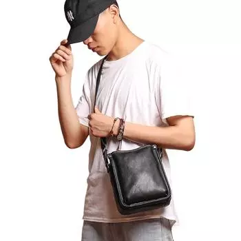 Повседневная мужская сумка из натуральной кожи, оригинальная маленькая сумка через плечо, классическая трендовая модная сумка-мессенджер для iPad 7,9 дюймов CN