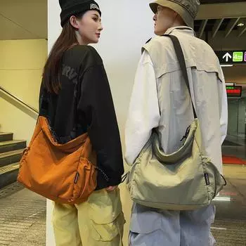 Повседневная нейлоновая сумка через плечо для мужчин и женщин чёрный