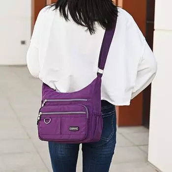 Повседневная нейлоновая сумка через плечо, сумка через плечо с несколькими карманами, водонепроницаемая сумка-мессенджер для женщин чёрный