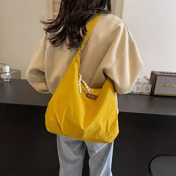 Повседневная нейлоновая сумка-хобо через плечо для женщин, дизайнерские сумки через плечо, большая вместительная женская дорожная сумка-шоппер, женские кошельки 2025 чёрный