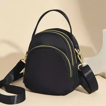 Повседневная нейлоновая сумка женская сумка через плечо на одно плечо модная универсальная сумка для мобильного телефона легкая сумка-тоут чёрный