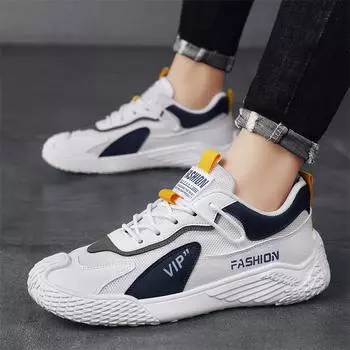 Повседневная обувь 2025 года, новая весенне-летняя обувь из сетчатой ткани, дышащая мужская обувь, спортивная обувь для активного отдыха, обувь на шнуровке с круглым носком 39